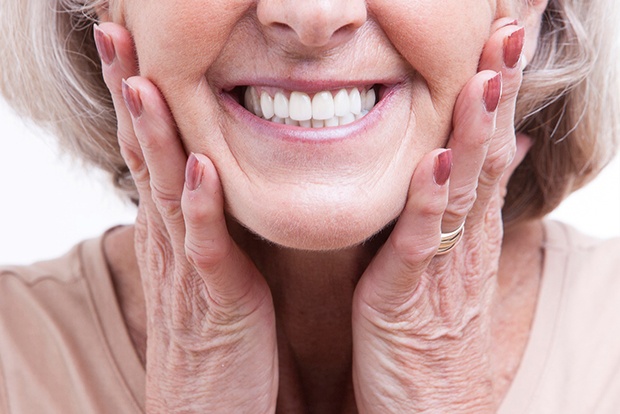 closeup of woman smiling 