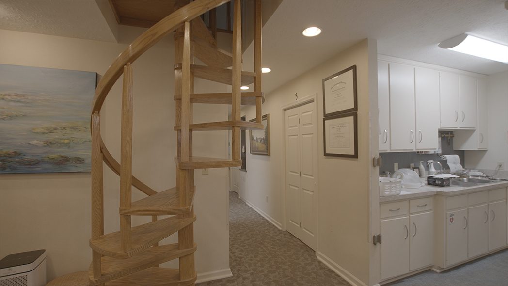 Hallway leading to dental treatment areas