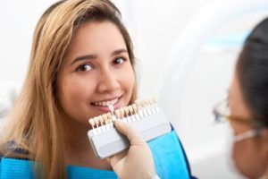 young woman going through the veneers process 